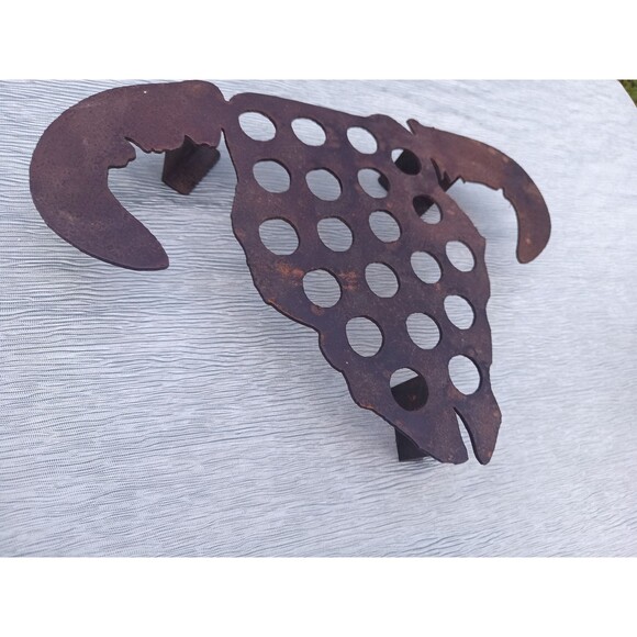 Bull Head Steel Plate Art Trivet Wall Decor Farm House Barn Cabin Cowboy - Picture 5 of 8